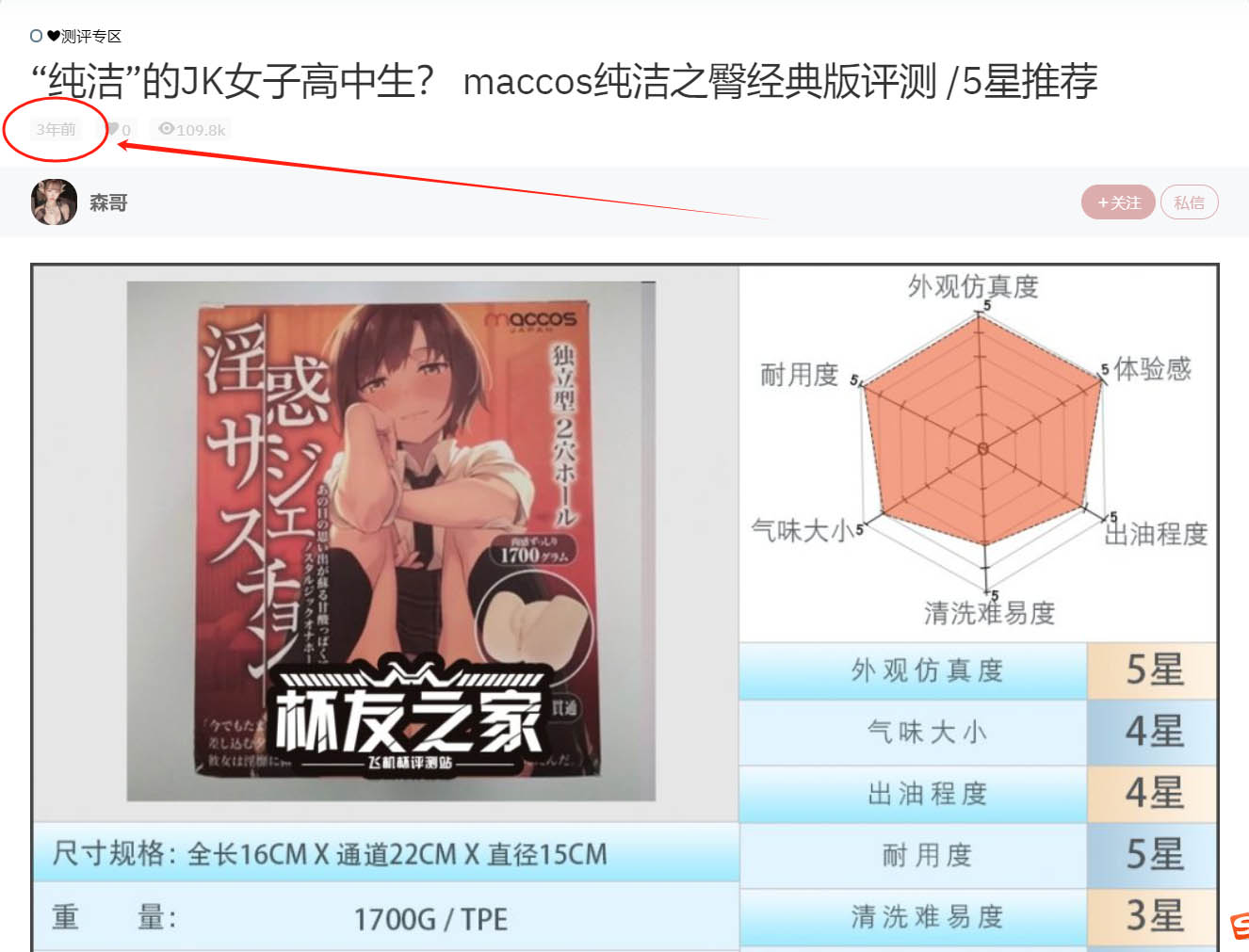 maccos——“纯洁之臀”评测！这个大小的话，有点不像臀模的感觉了....