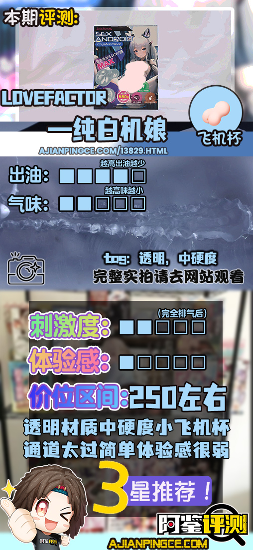 LoveFactor——“纯白机娘”评测！比起透明的核心卖点，胶体的黏着感给我印象更深...